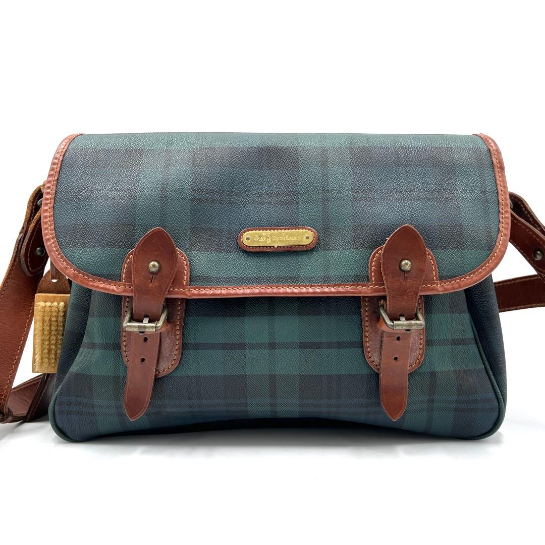 【美品】ポロラルフローレン ショルダーバッグ メッセンジャー チェック