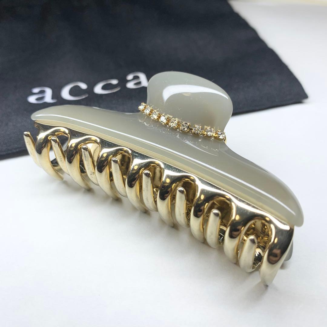 美品 acca アッカ ヘアクリップ ニューコラーナ ラインストーン M 保存袋