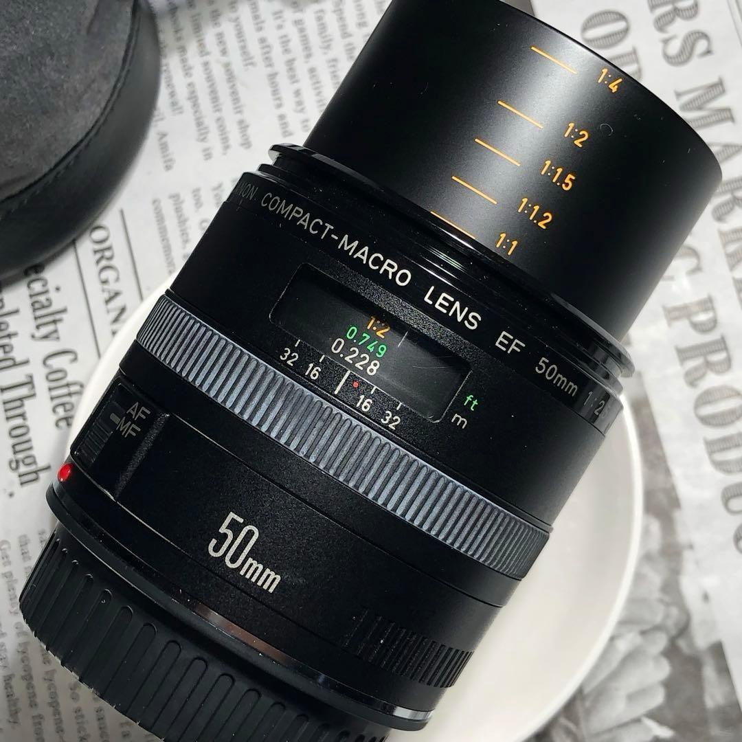 ポーチ付　Canon MACRO 50mm f2.5 EFマウント