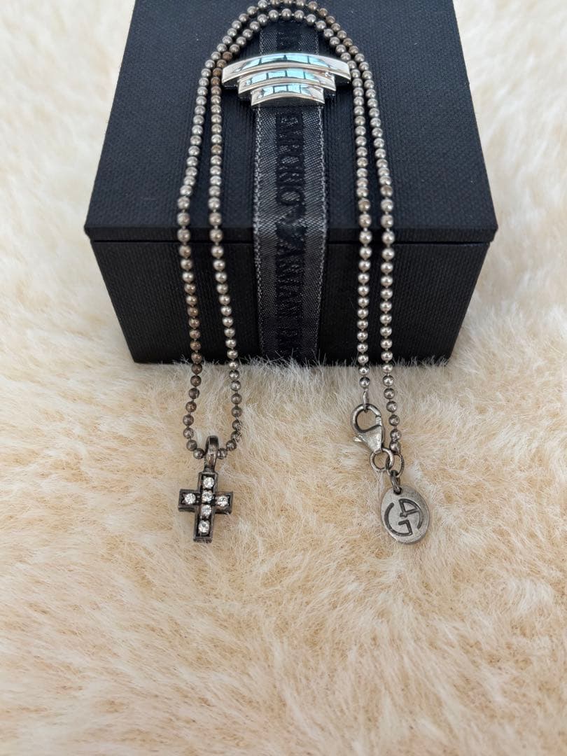 ジョルジオアルマーニ　クロス ネックレス シルバー925 ペア