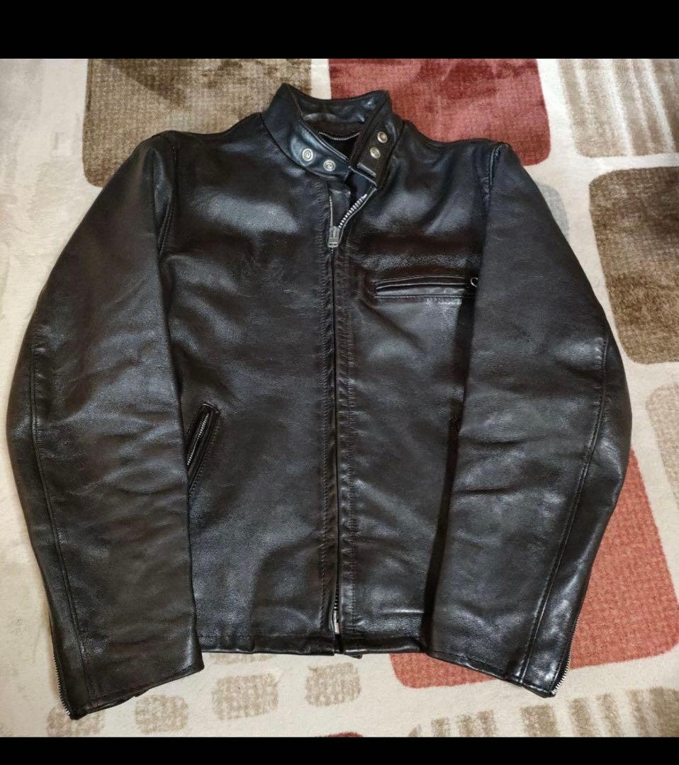 で*ン様 USA製　Schott　立ち襟シングルライダースジャケット　641