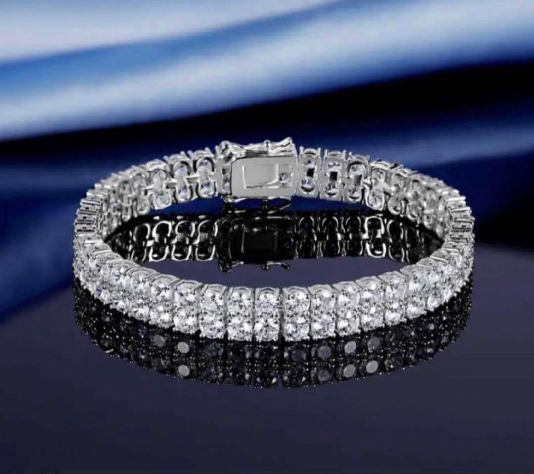 【残りわずか】2層モアサナイト ブレス S925 VVS1 輝き別格