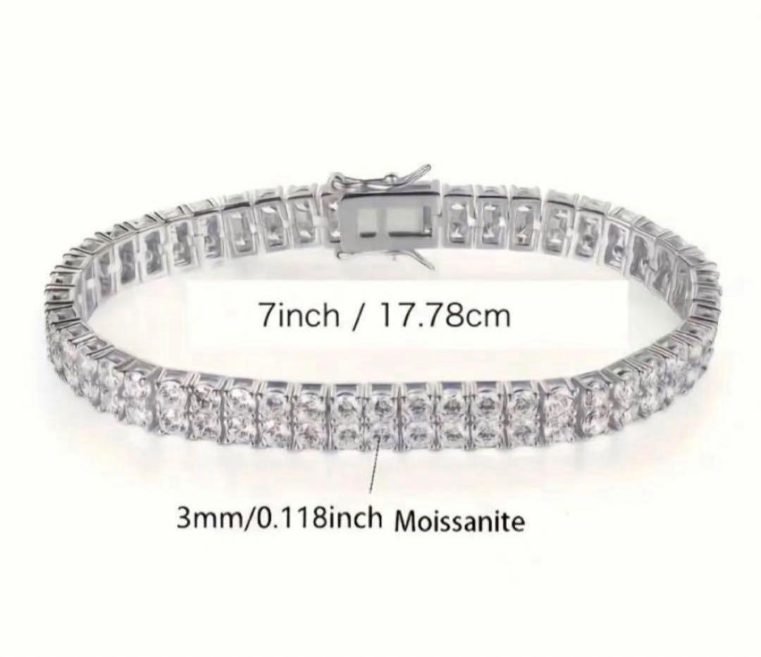 【残りわずか】2層モアサナイト ブレス S925 VVS1 輝き別格