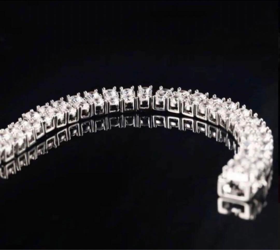 【残りわずか】2層モアサナイト ブレス S925 VVS1 輝き別格