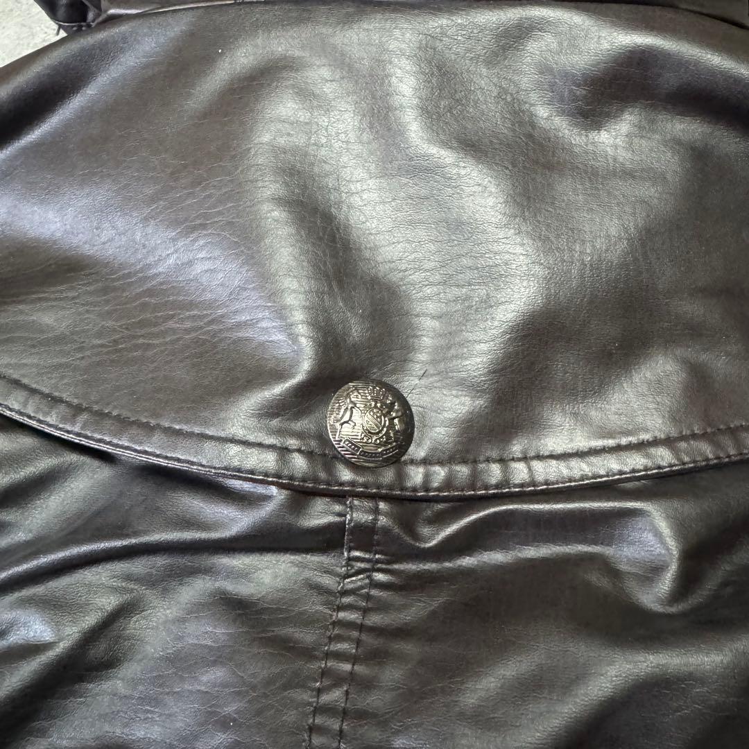 Y2K 短丈 ファー フェイクレザージャケット光沢 平成 お兄系