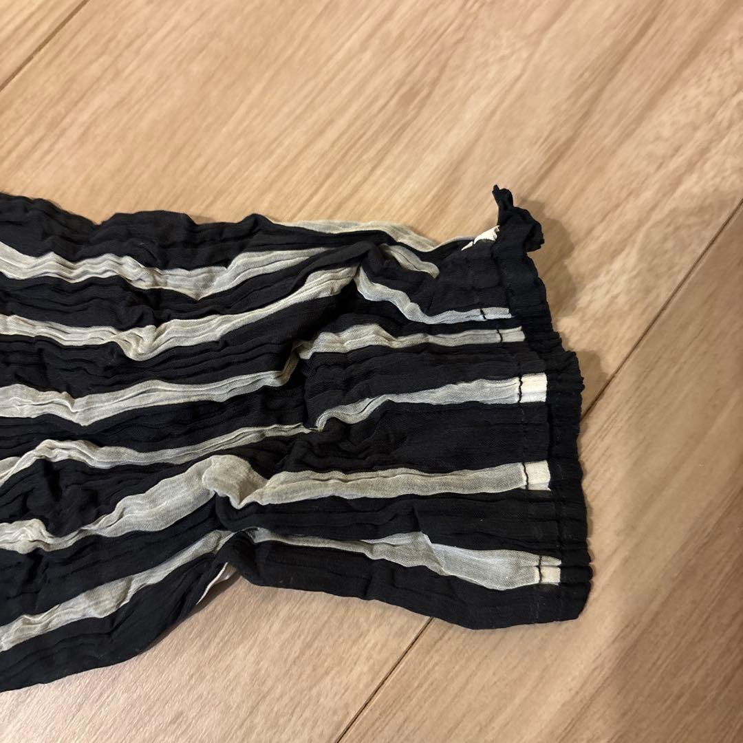 ISSEY MIYAKE プリーツ　長袖　ストライプ　Lサイズ