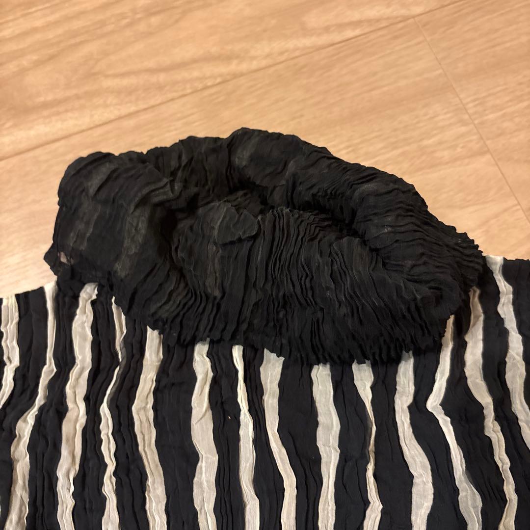 ISSEY MIYAKE プリーツ　長袖　ストライプ　Lサイズ