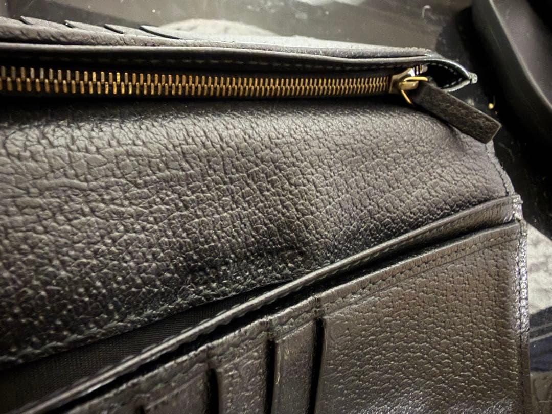 【正規品】GUCCI ブラックレザー 長財布 GGロゴ