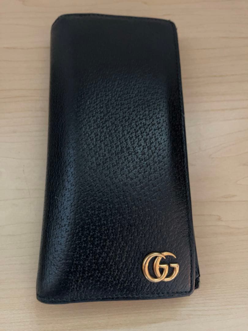 【正規品】GUCCI ブラックレザー 長財布 GGロゴ