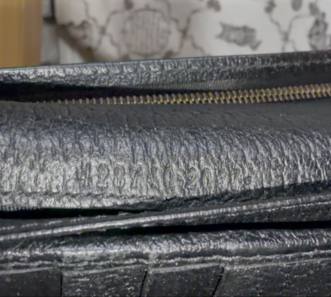 【正規品】GUCCI ブラックレザー 長財布 GGロゴ