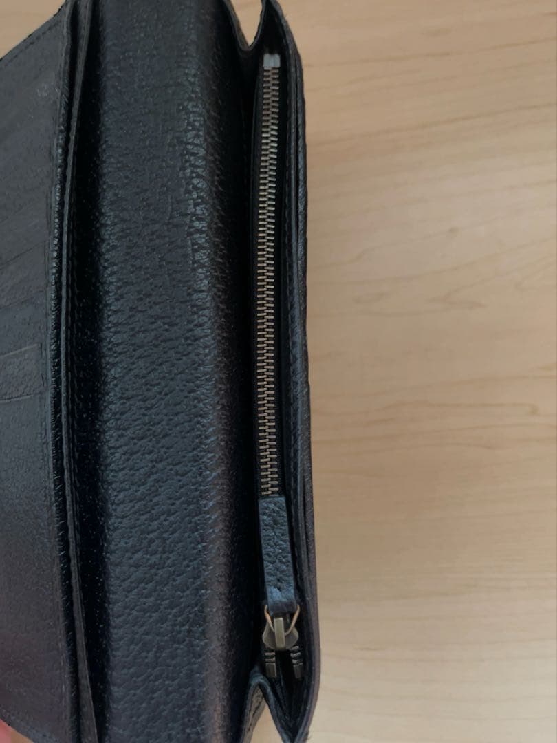 【正規品】GUCCI ブラックレザー 長財布 GGロゴ