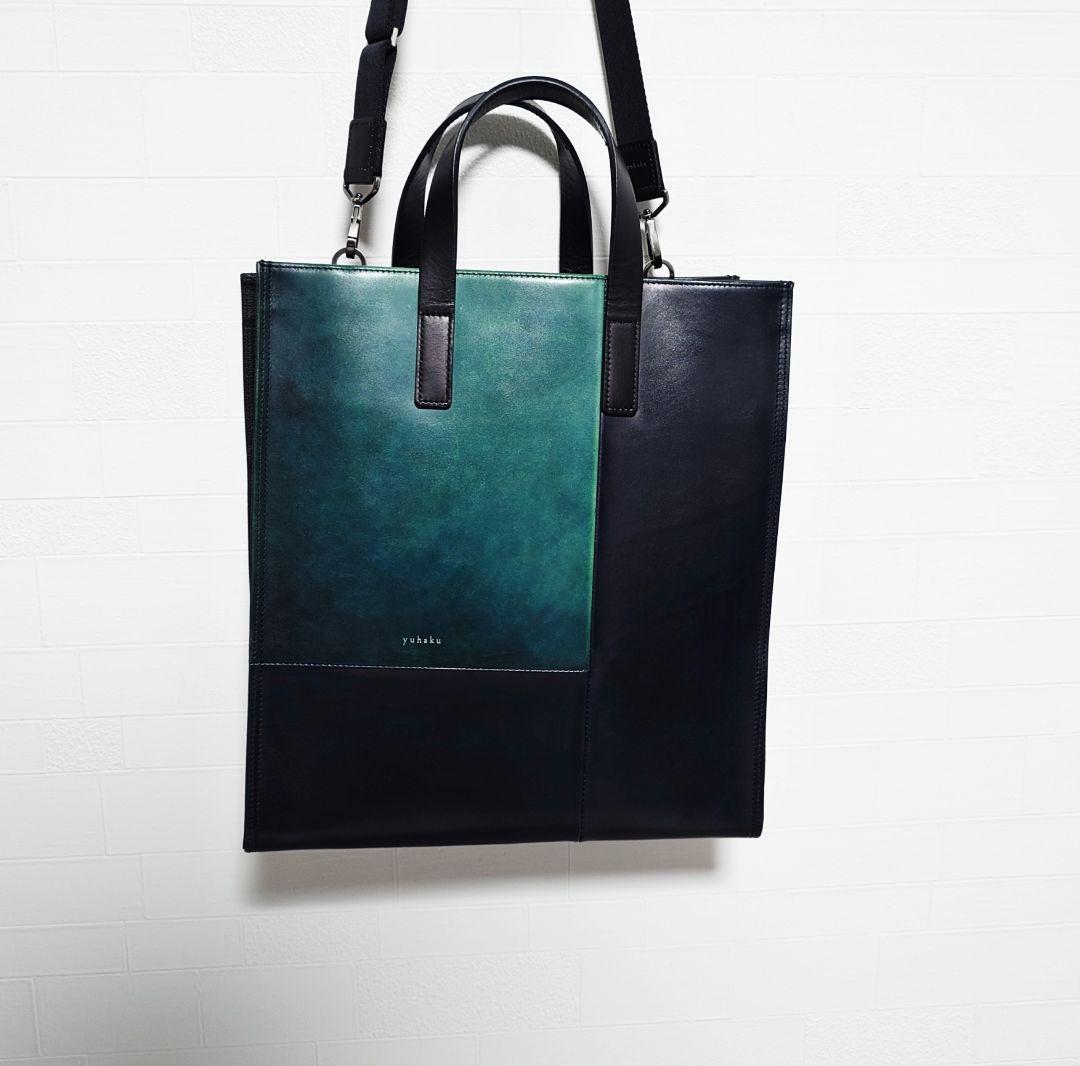 yuhaku ユハク　トートバッグ　YFF017　グリーン　　定価18万