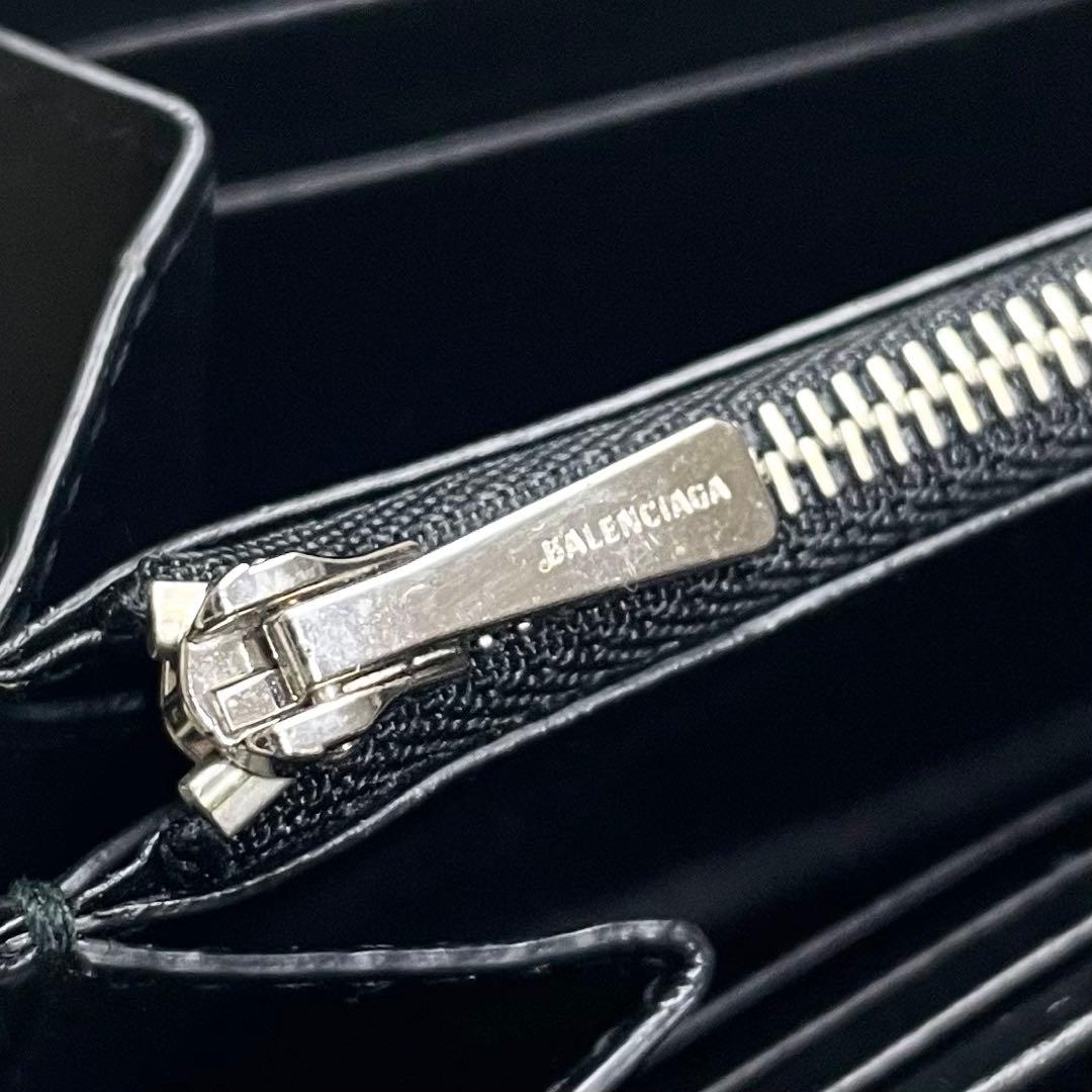 バレンシアガ 長財布 ラウンドファスナー エブリデイ レザー ブラック