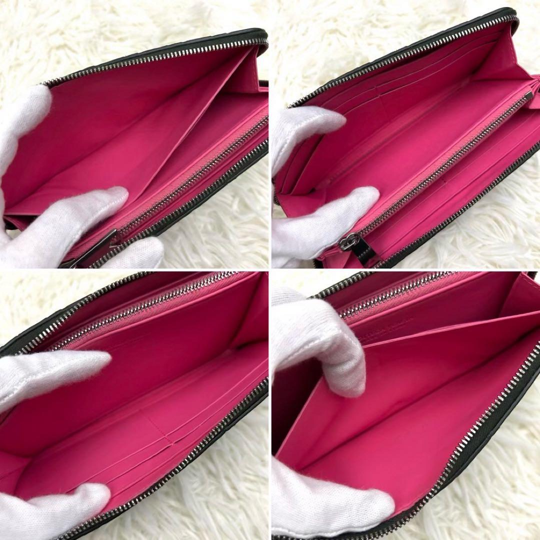 ICチップ内蔵 BOTTEGA VENETA イントレチャート グレー×ピンク