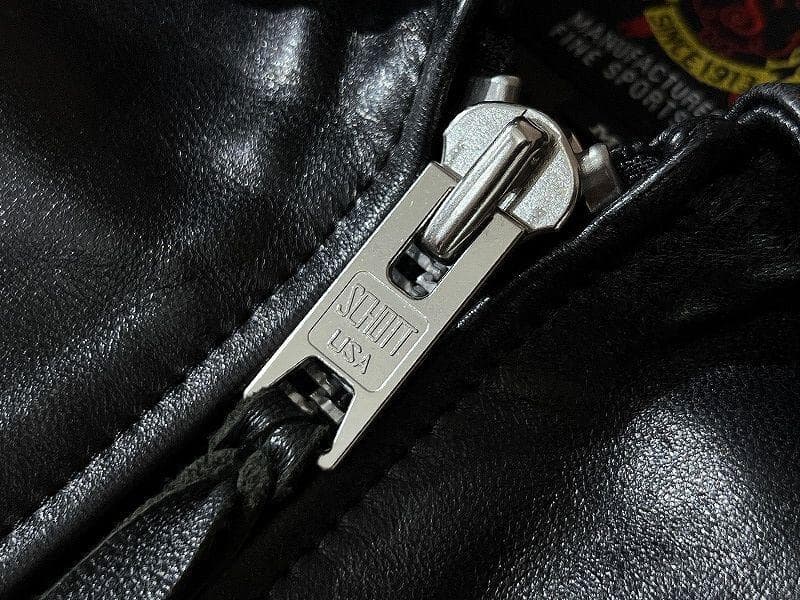 美品 ショット 羊革 レザー シングル ブレスト ライダース ジャケット 黒 M