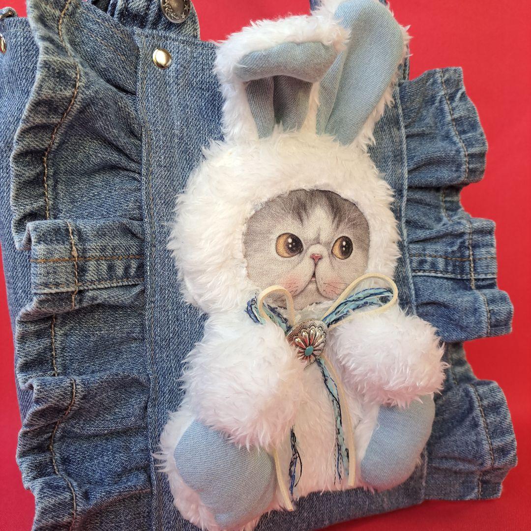 ゆ*ら様 コヤンイサムチョン　マンドゥ　デニムリメイクフリルトートバッグ