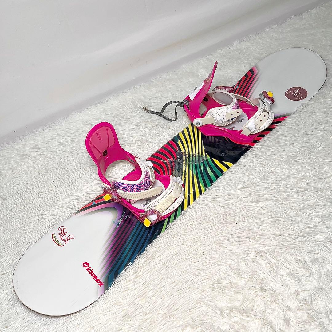 【良品】KISSMARK スノーボード 110cm ビンディング付 キッズ