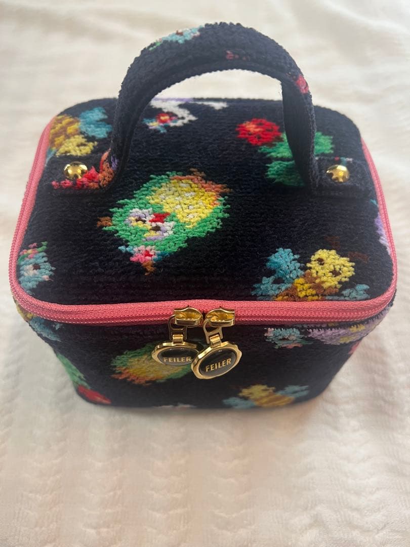 【タグなし】フェイラー FEILER バニティポーチ ネイビー 神崎恵 コラボ