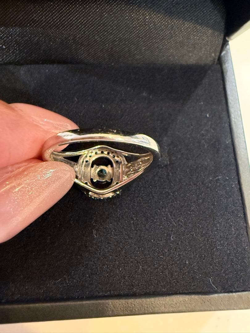 K14 ブルーダイヤモンド　デザイン　リング　12号