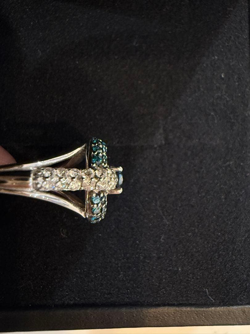 K14 ブルーダイヤモンド　デザイン　リング　12号