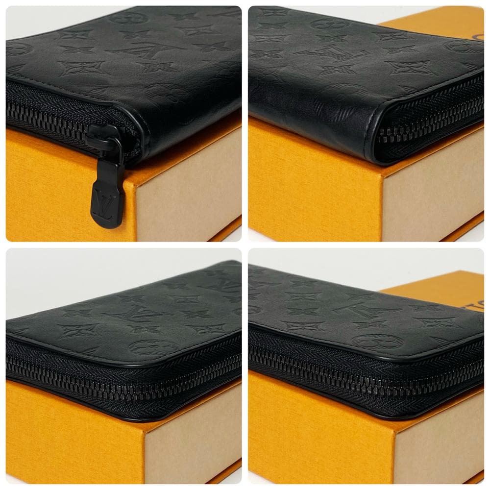 極美品 ルイヴィトン モノグラム シャドウ ジッピーウォレットヴェルティカル 黒