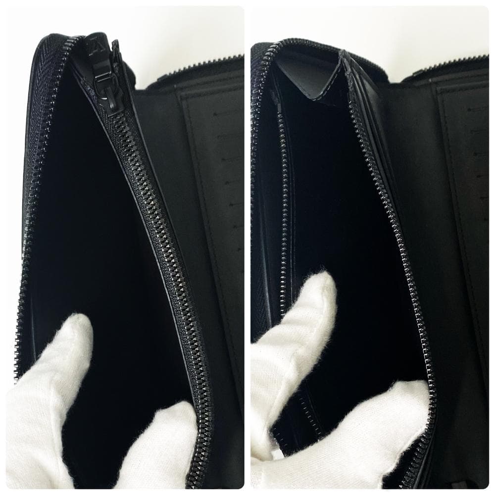 極美品 ルイヴィトン モノグラム シャドウ ジッピーウォレットヴェルティカル 黒