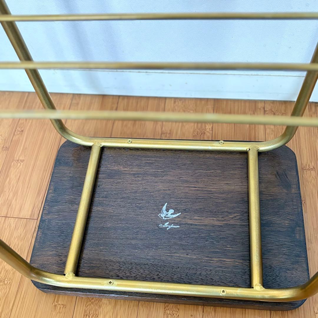 ヴィンテージ オーク材 ワゴン インダストリアル スチール サイドテーブル