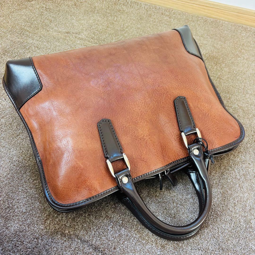 STEFANOMANO オールレザー　ブリーフケース　ビジネスバッグ　アルチェ