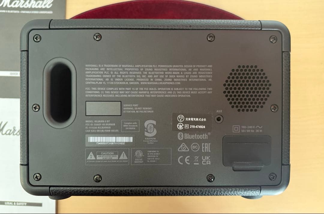 マーシャル　KILBURNII ポータブルワイヤレススピーカー　ブラック