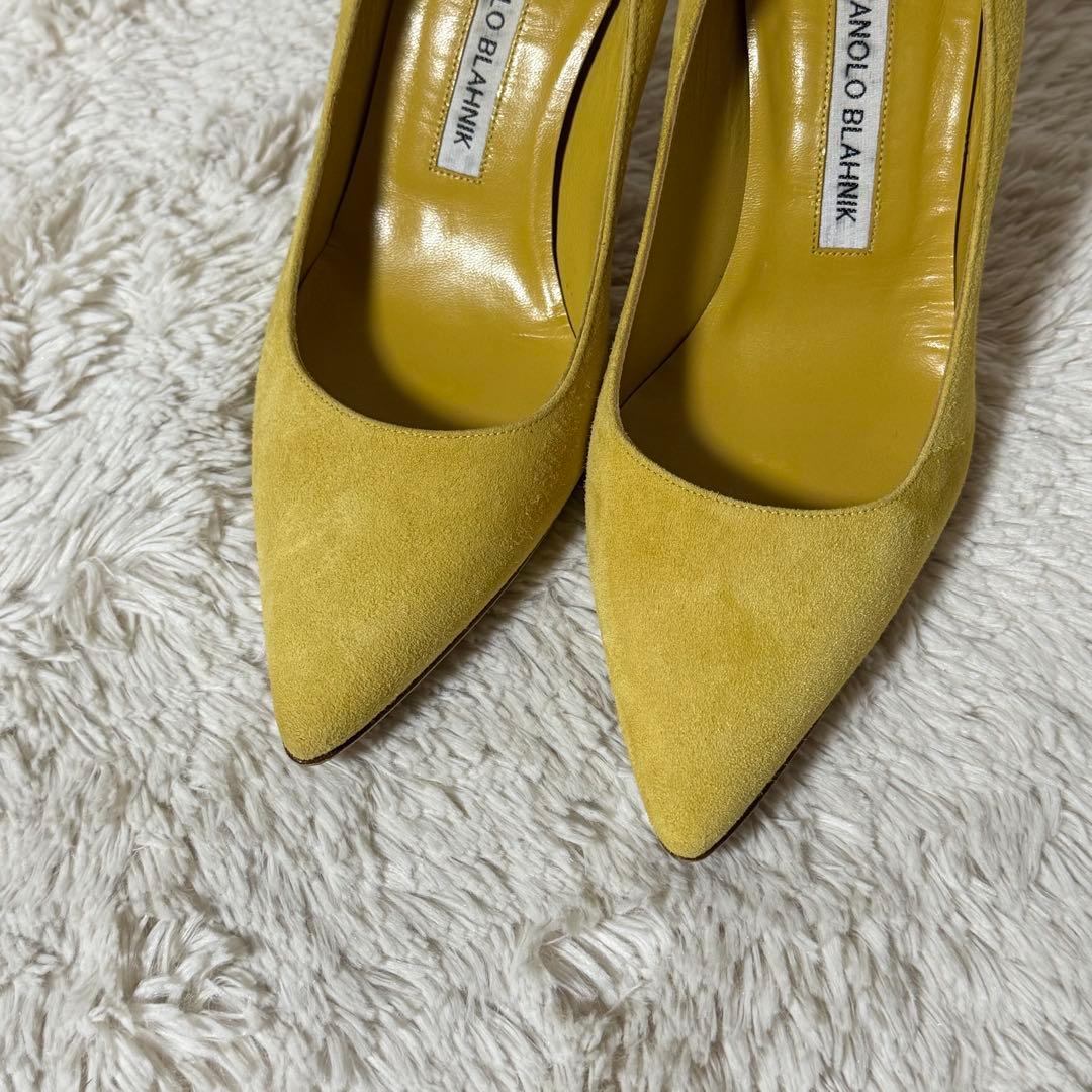 ⭐️未使用級⭐️　マノロブラニク　スエードパンプス　ポインテッドトゥ　イエロー