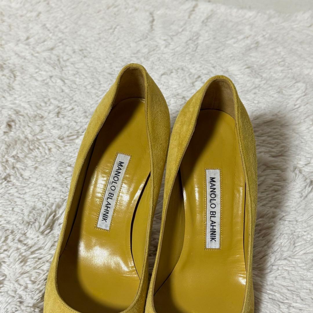 ⭐️未使用級⭐️　マノロブラニク　スエードパンプス　ポインテッドトゥ　イエロー