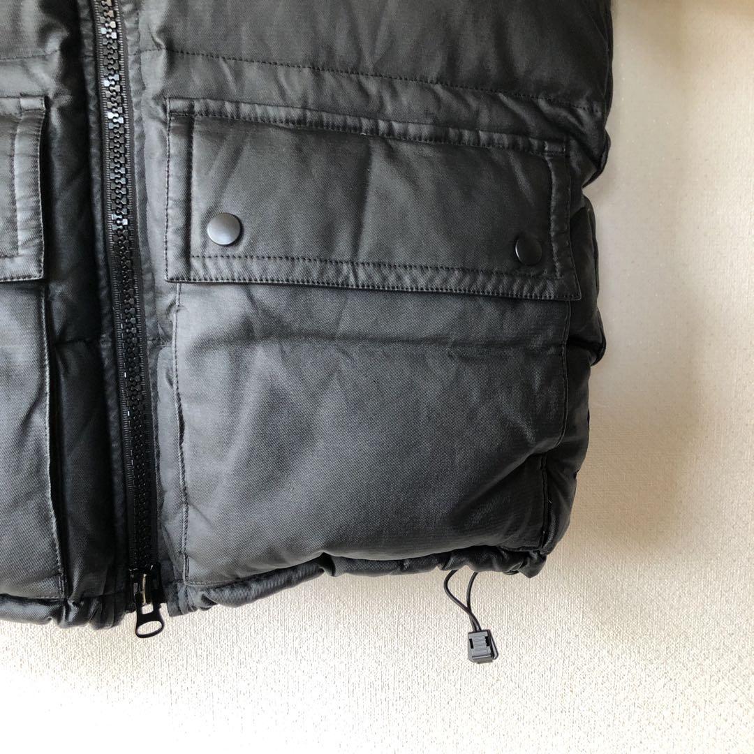 コムデギャルソンオム コーティング 肉厚ダウンジャケット 中チェック柄 黒