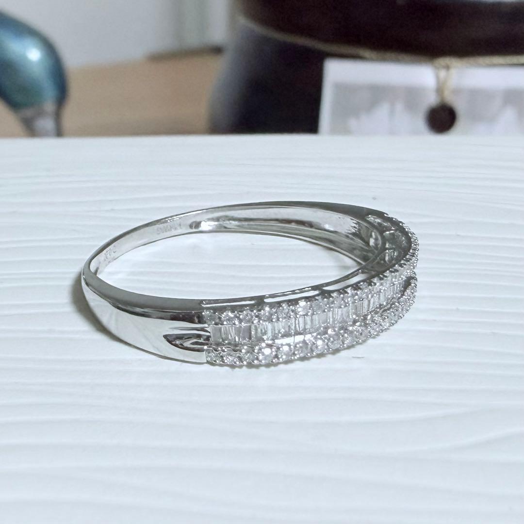 鑑別付 DEFカラー バケットダイヤモンド K18WG D0.2ct