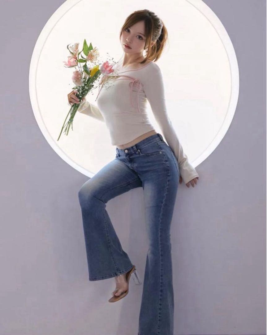 【r】andmary Heart hip flare denim