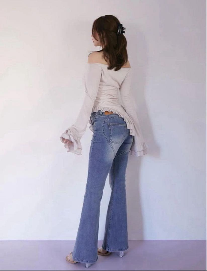 【r】andmary Heart hip flare denim