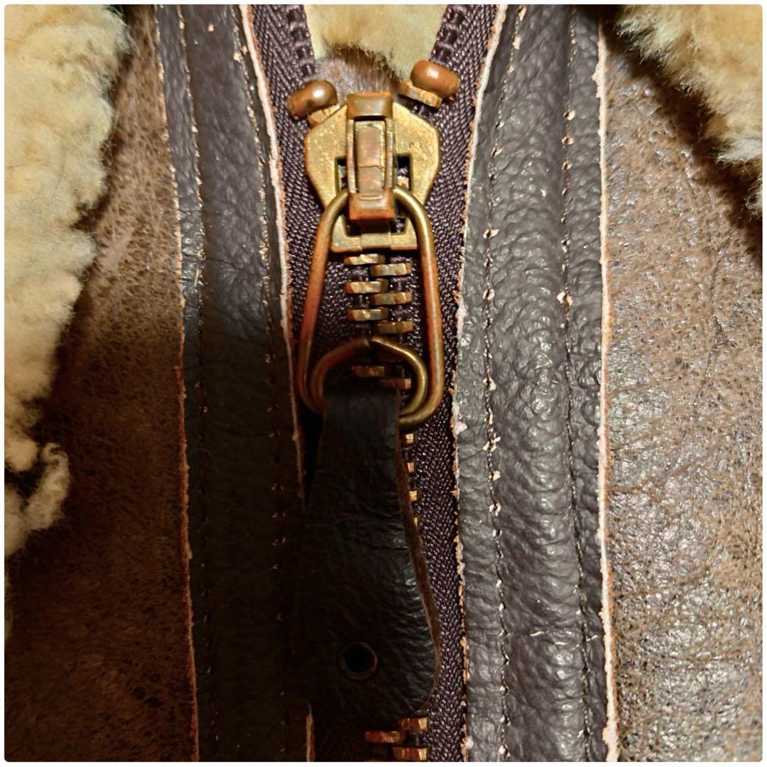 80S BRANDED ファーフード付きシープスキンムートンB-3ジャケット