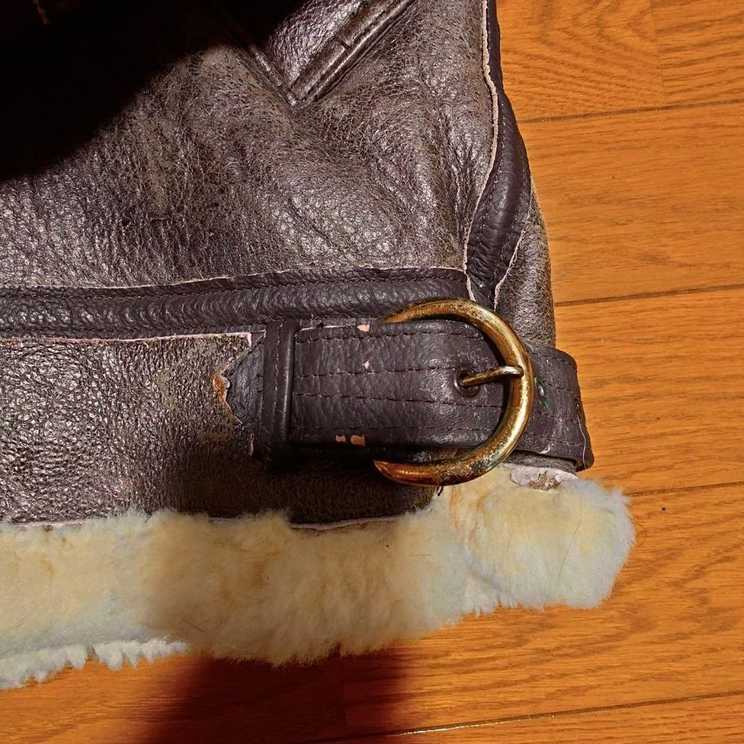 80S BRANDED ファーフード付きシープスキンムートンB-3ジャケット