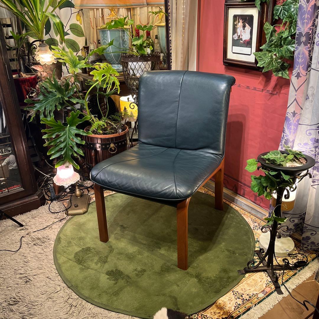 Sale ヴィンテージ 富士ファニチャー　革張りチェア　軽量　美品