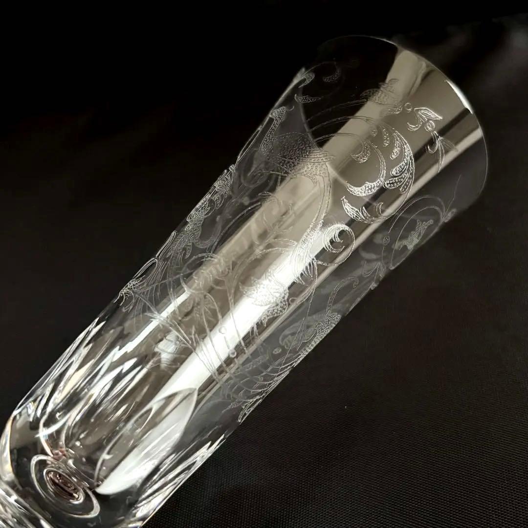 【美品】【バカラ】 パルメ 不死鳥 エッチング シャンパンフルート グラス