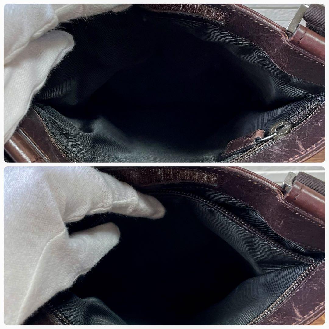 グッチ GGキャンバス × レザー ショルダー バッグ メッセンジャー.