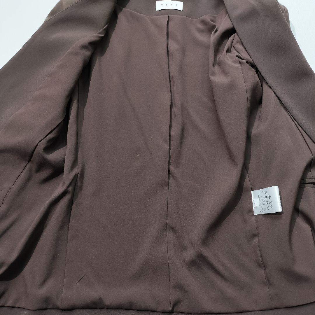 PLST プラステ トリアセブレンド セットアップ パンツスーツ ブラウン S