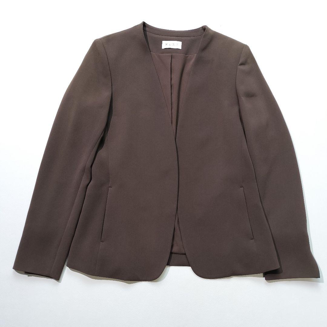 PLST プラステ トリアセブレンド セットアップ パンツスーツ ブラウン S