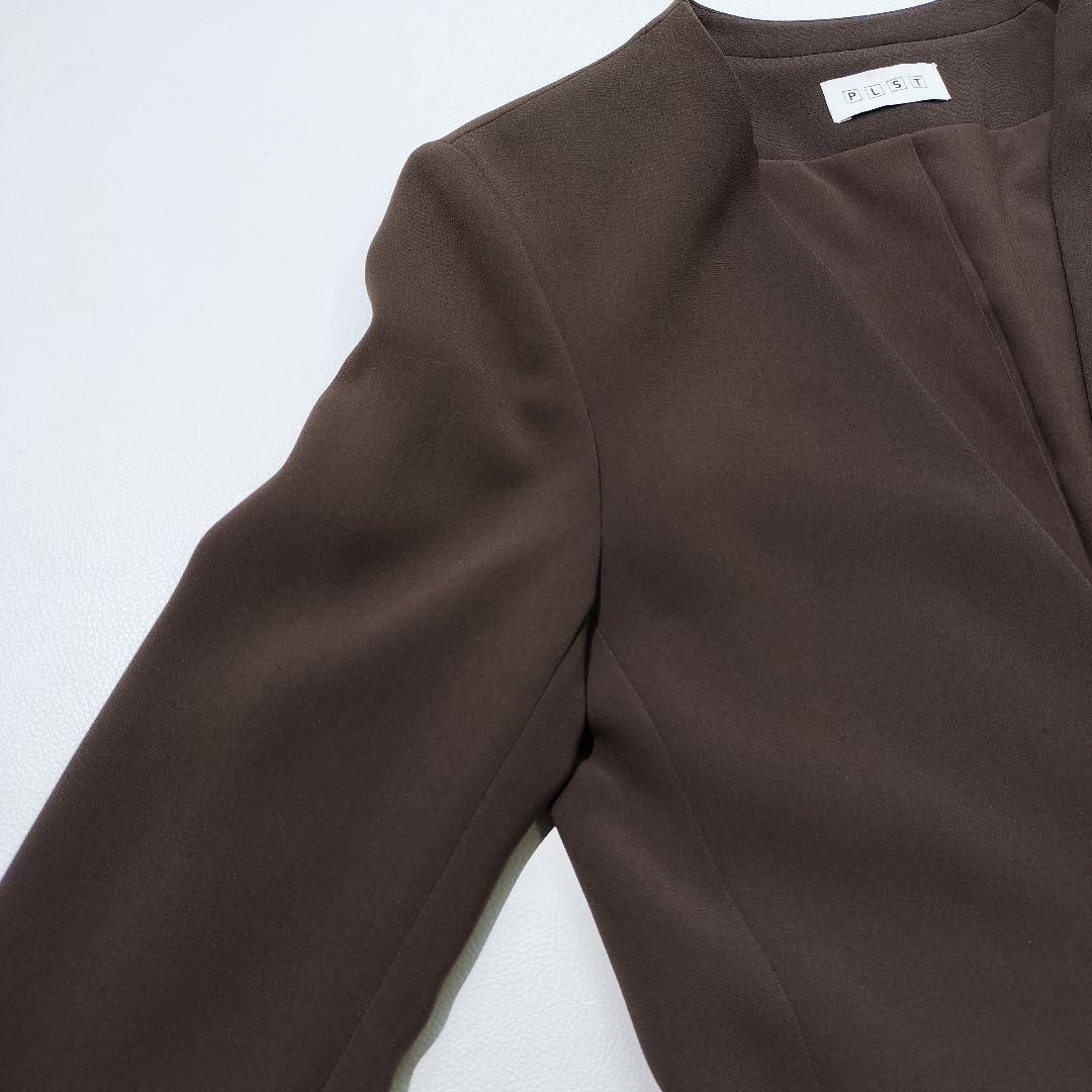 PLST プラステ トリアセブレンド セットアップ パンツスーツ ブラウン S