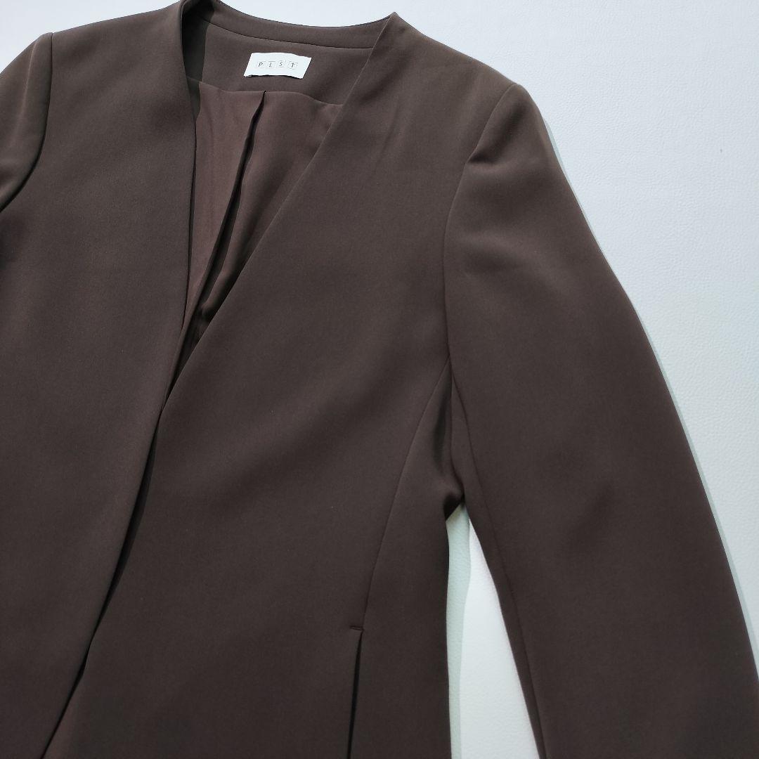 PLST プラステ トリアセブレンド セットアップ パンツスーツ ブラウン S
