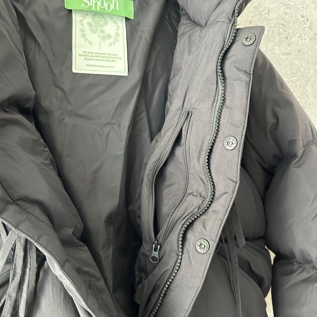 美品✨Sinoon リボンダウンジャケット　ショート丈　ブラック