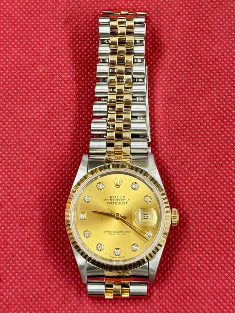 ROLEX デイトジャストコンビ10pダイヤ　メンズ36mm