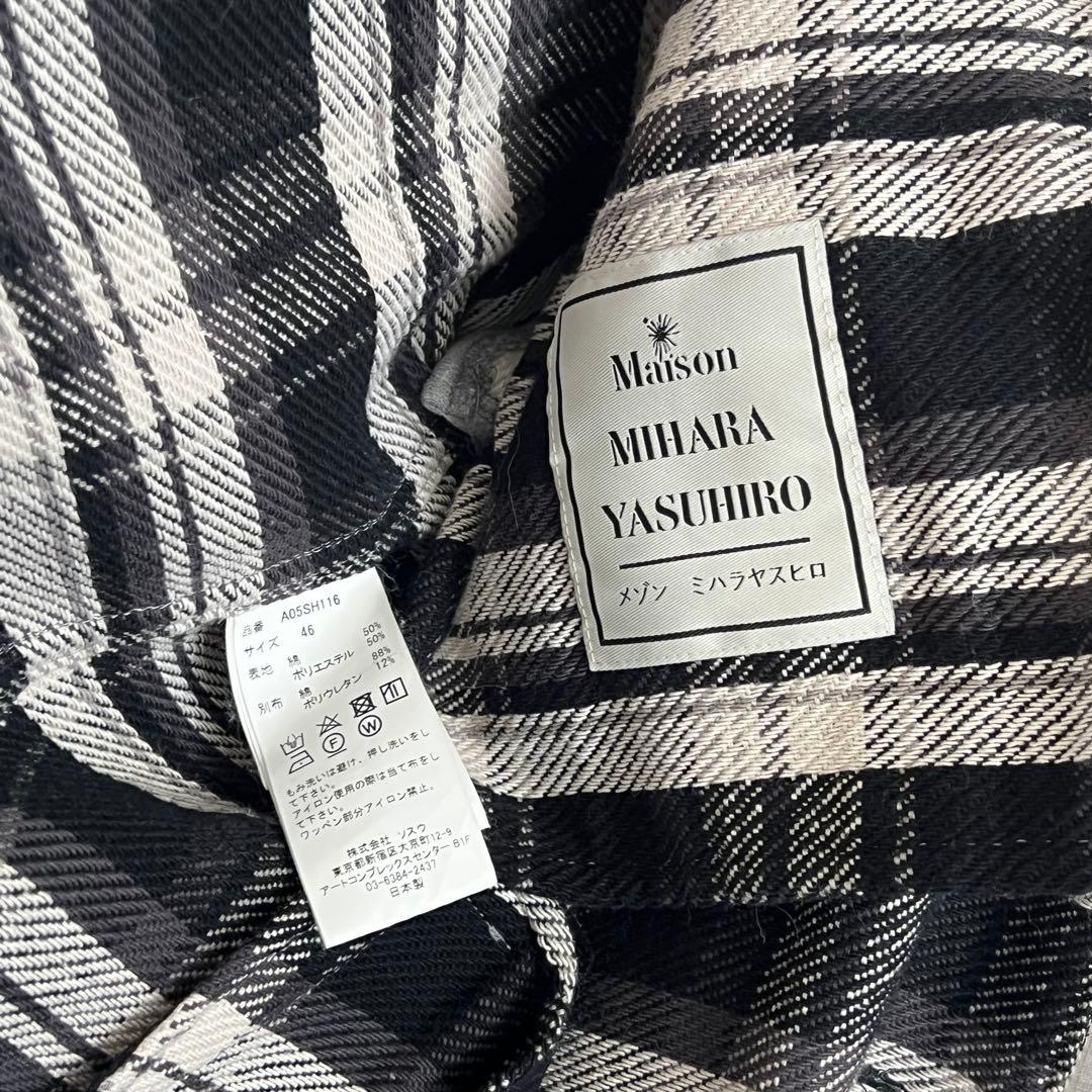 ミハラヤスヒロ パッチワーク ドッキング シャツジャケット チェック パーカー
