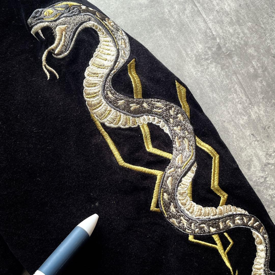 Schott ショット別珍　龍　刺繍　 リバーシブル　サテン　 スカジャン　M