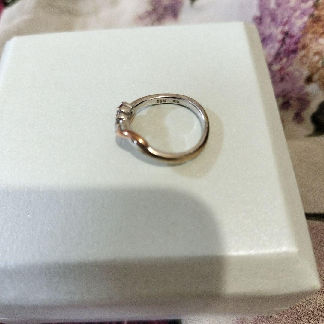 [K10] 、[CCM]　[0.01] ダイヤ　ピンキーリング　3号サイズ