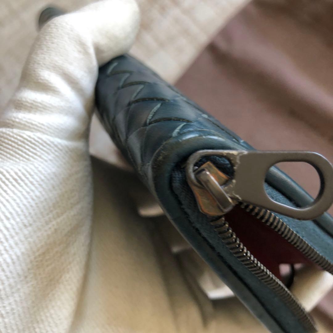 ボッテガヴェネタ　編み込みラウンドファスナー長財布